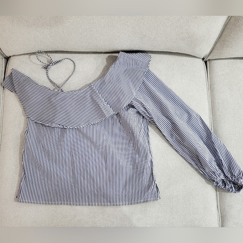 Highline Collective One Sleeve Ruffle Top - Picture 13 of 14